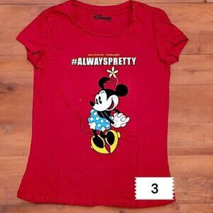 Women's Disney Minnie Mouse Red Graphic T-Shirt -  Timeless College Spirit Look